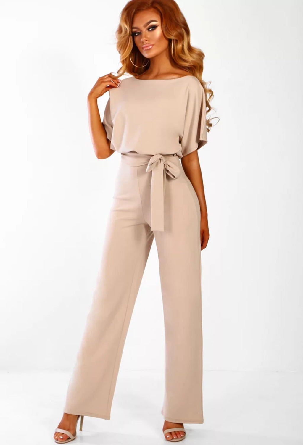 Combinaison à lacets et boutons à manches courtes pour femme, 7 couleurs