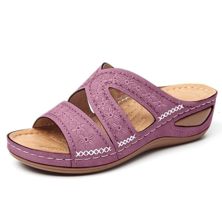 Sandales Jade – Élégance Brodée & Confort Orthopédique