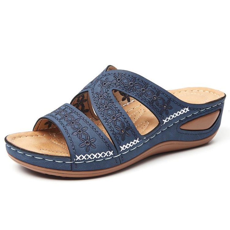 Sandales Jade – Élégance Brodée & Confort Orthopédique