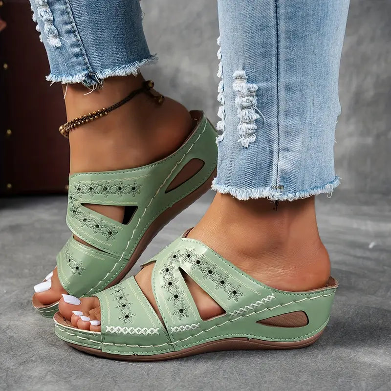 Sandales Jade – Élégance Brodée & Confort Orthopédique