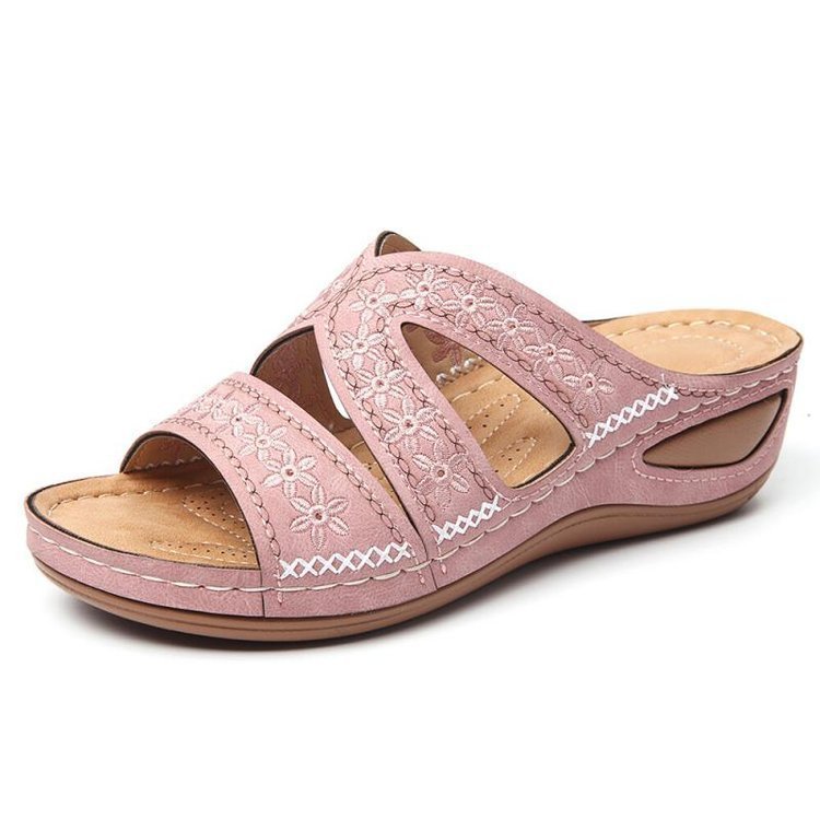 Sandales Jade – Élégance Brodée & Confort Orthopédique