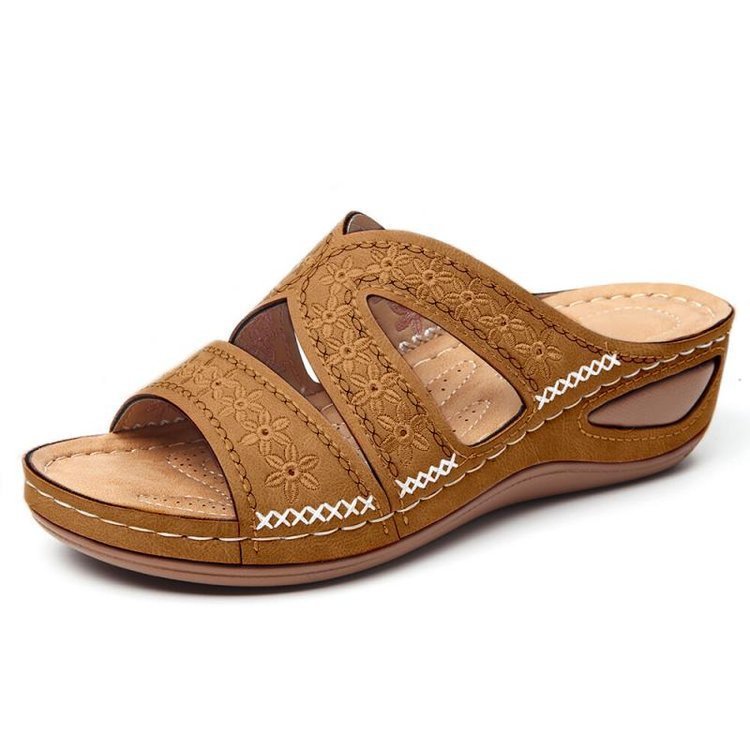 Sandales Jade – Élégance Brodée & Confort Orthopédique