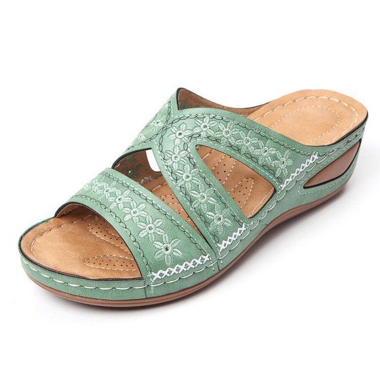 Sandales Jade – Élégance Brodée & Confort Orthopédique
